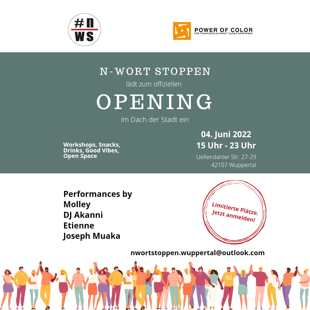 "N-Wort stoppen" lädt zum Opening, 4. Juni 2022