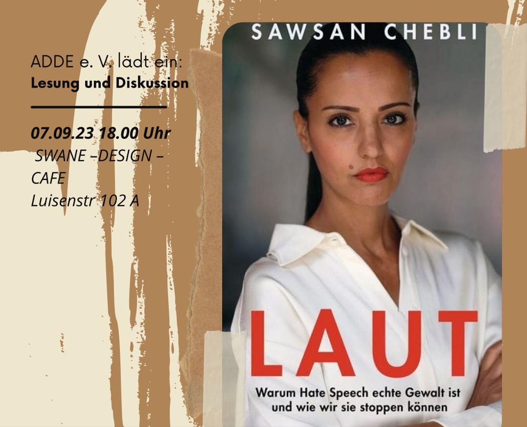 7. September 2023, 18 Uhr: Lesung und Diskussion mit Sawsan Chebli