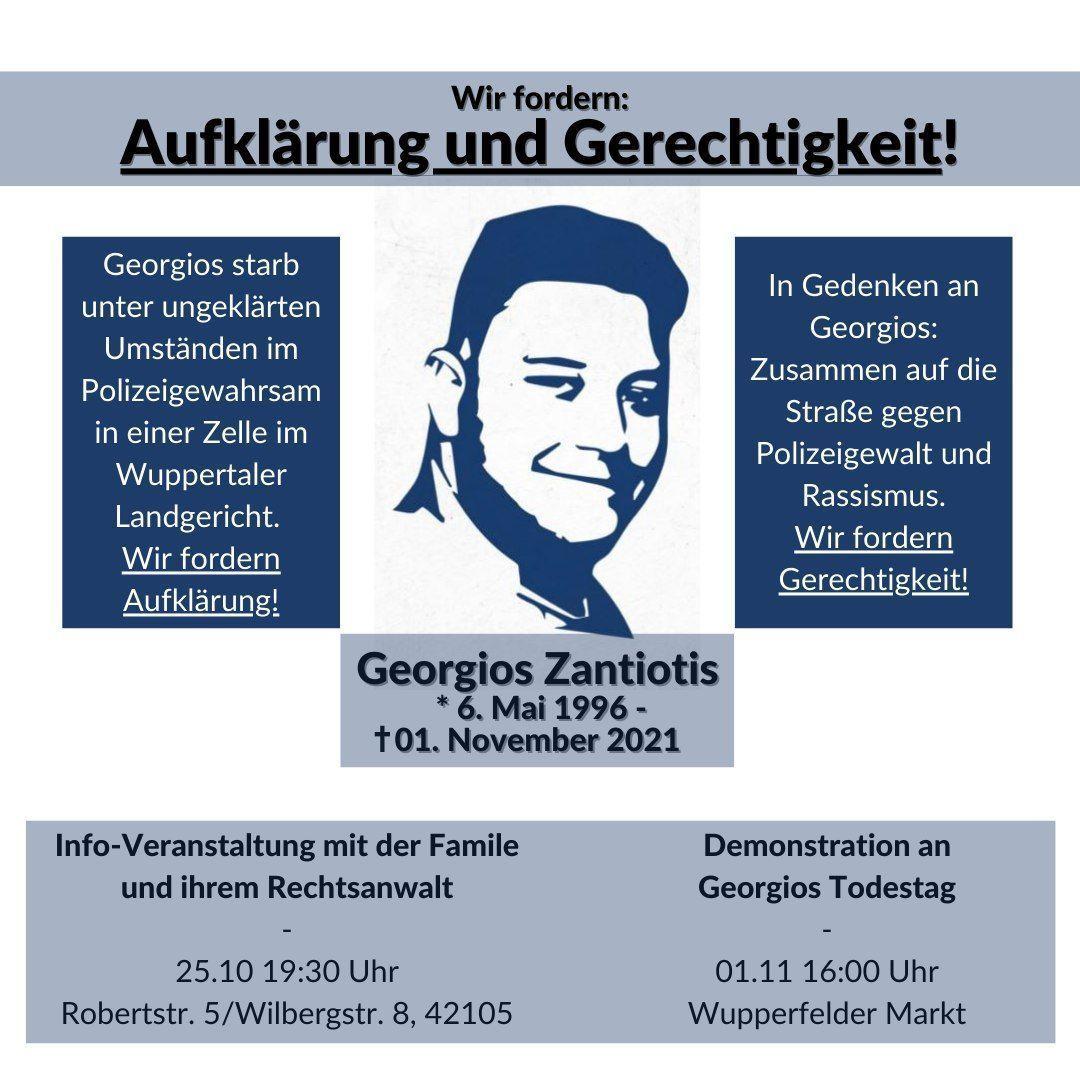 Zum Todestag von Georgios Zantiotis: Aufklärung und Gerechtigkeit!